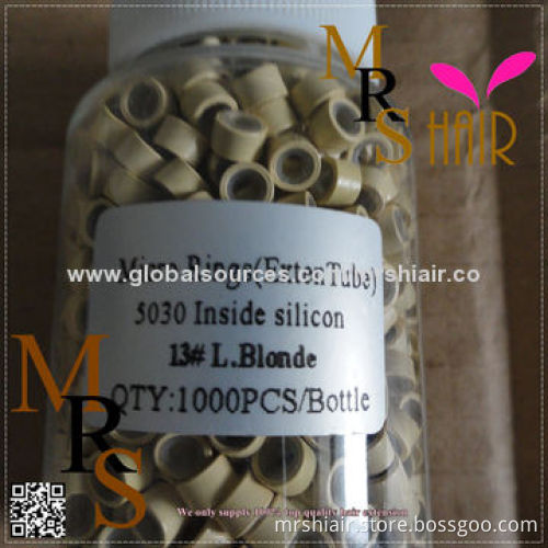 Medium brown 5*3*3mm silicone aluminum micro tubes extensions beads
